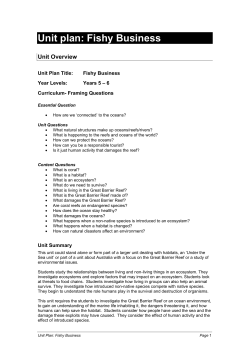Unit Plan: Fishy Business