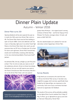 Dinner Plain Update