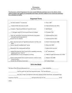 PIPI Economy Worksheet - Industry Meets Progressives