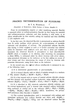 (MACRO) DETERMINATION OF FLUORINE