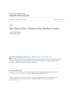 The Value of the Colonies to the Mother Country