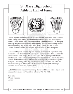 Hall of Fame ring - St. Mary High School Athletic Hall of Fame > Home