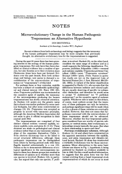 Microevolutionary Change in the Human Pathogenic Treponemes
