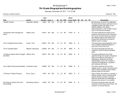 7th Grade Biographies/Autobiographies
