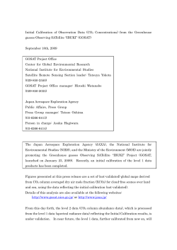 Initial Calibration of Observation Data (CO2 Concentrations)