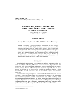 ECONOMIC INEQUALITIES AND POVERTY AS