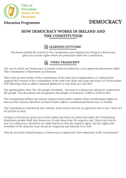 PDF link to lesson here - Houses of The Oireachtas Education