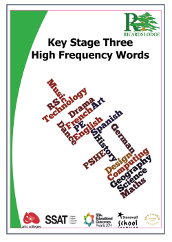 Key Stage Three High Frequency Words