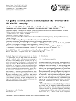 Air quality in North America`s most populous city