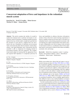Concurrent adaptation of force and impedance in the redundant