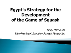 Egypt`s Strategy for the Development Of the Game of Squash