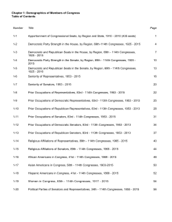 Chapter 1: Demographics of Members of Congress Table of