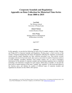 Corporate Scandals and Regulation