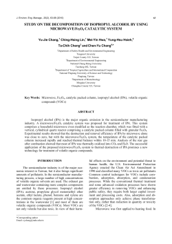 STUDY ON THE DECOMPOSITION OF ISOPROPYL ALCOHOL BY