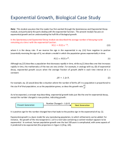 Exponential Growth, Biological Case Study