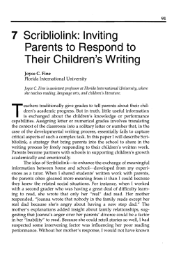 7 Scribliolink: Inviting Parents to Respond to Their Children`s Writing