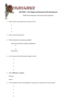 SECTION 1- The Origins and Spread of the Renaissance