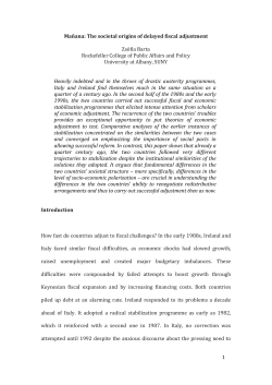 1 Ma&ntilde;ana: The societal origins of delayed fiscal adjustment Zs&oacute;fia