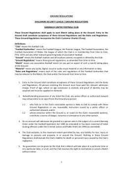 ground regulations - Sandbach United Football Club
