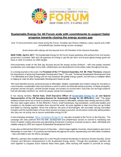 Sustainable Energy for All Forum ends with commitments to support