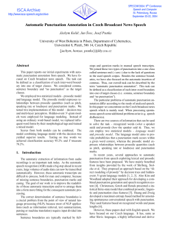 Automatic Punctuation Annotation in Czech Broadcast News Speech