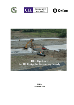 BTC Pipeline An IFI Recipe for Increasing Poverty