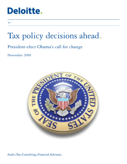 Tax policy decisions ahead.