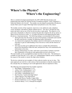 Teacher and student instructions - The College of Engineering at the