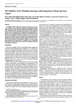 The Incidence of p53 Mutations Increases with