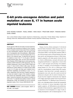 C-kit proto-oncogene deletion and point mutation at exon 8, 17 in
