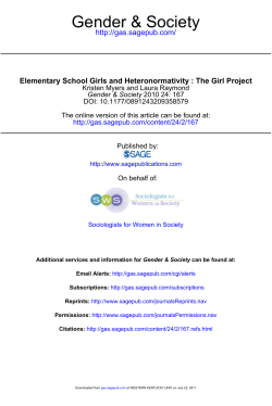 Elementary School Girls and Heteronormativity : The Girl Project