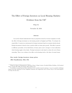The Effect of Foreign Investors on Local Housing Markets: Evidence