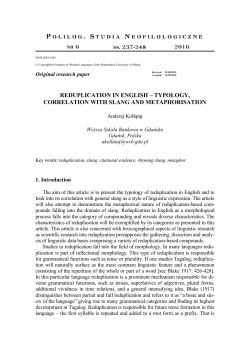 reduplication in english – typology, correlation with slang and