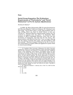Note Social Group Semantics: The Evidentiary Requirements of