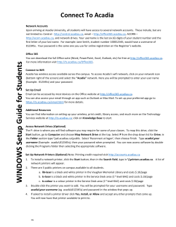 Connect To Acadia - Technology Services
