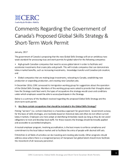 Global Skills Strategy - Canadian Employee Relocation Council