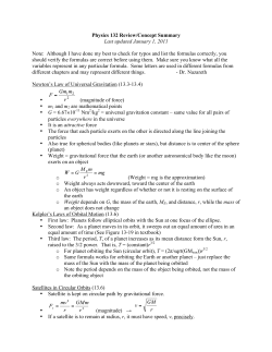 Physics 132 Review/Concept Summary Last updated January 1