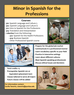 Minor in Spanish for the Professions
