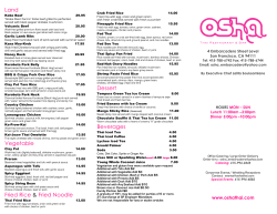 To Go Menu - Osha Thai Restaurant