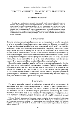 Iterative Multilevel Planning with Production Targets