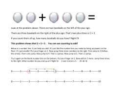 Look at the problem above. There are two baseballs on the left of the