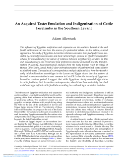 An Acquired Taste: Emulation and Indigenization of Cattle Forelimbs