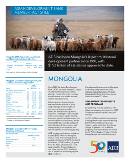Asian Development Bank and Mongolia: Fact Sheet