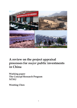 A review on the project appraisal processes for major public
