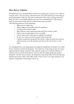 Mars Rover Vehicles - Victorian Model Solar Vehicle Challenge