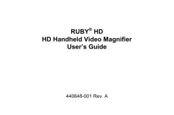 RUBY HD HD Handheld Video Magnifier User`s