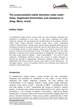 The (unsuccessful) reality television make under: Class, illegitimate