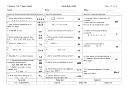 Level 4 Test 1 - Tranmere Park Primary School