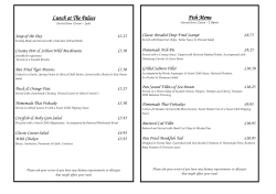 Lunch at The Palace Fish Menu