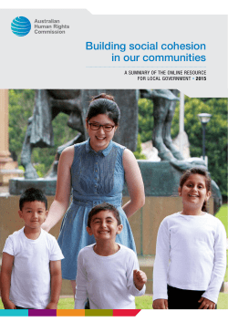 Building social cohesion in our communities